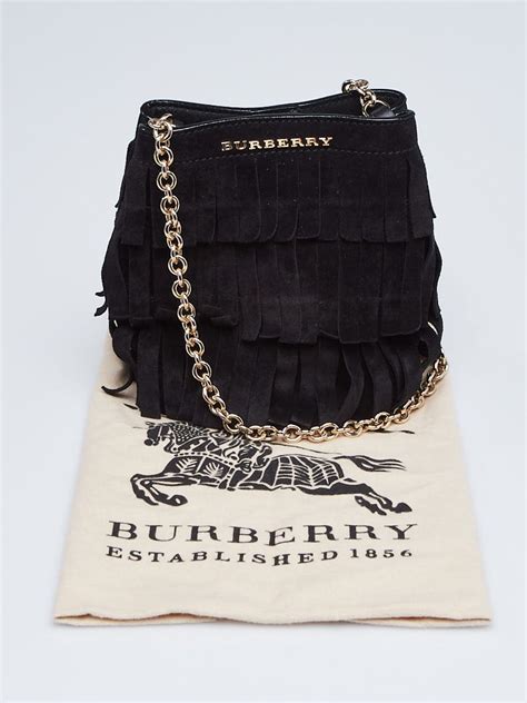 burberry seude fringe mini crossbody|BURBERRY Suede Fringe Mini Bucket Bag Black .